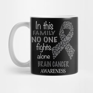 in this family no one fights alone brain cancer Mug